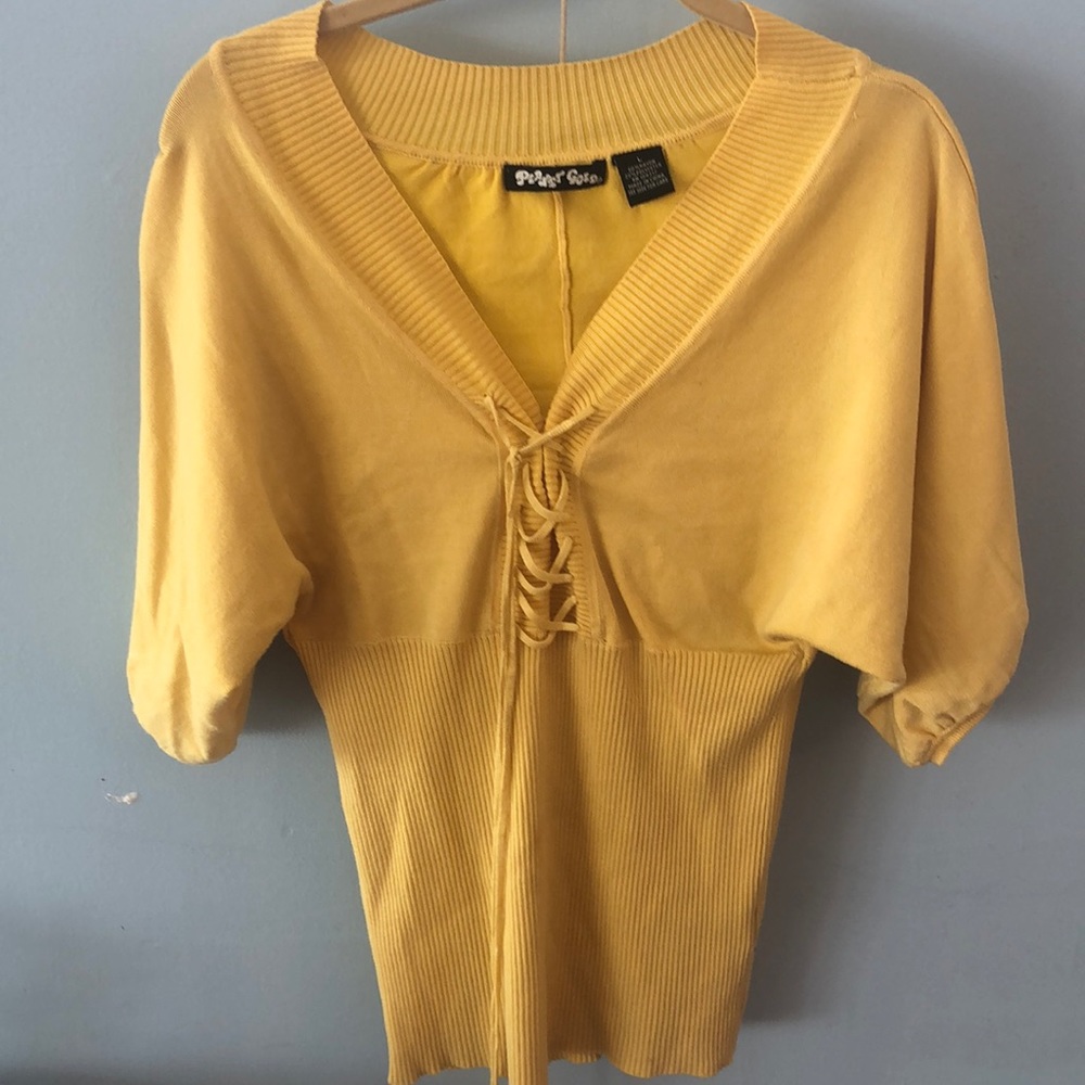 Woman’s lace up sweater shirt size large